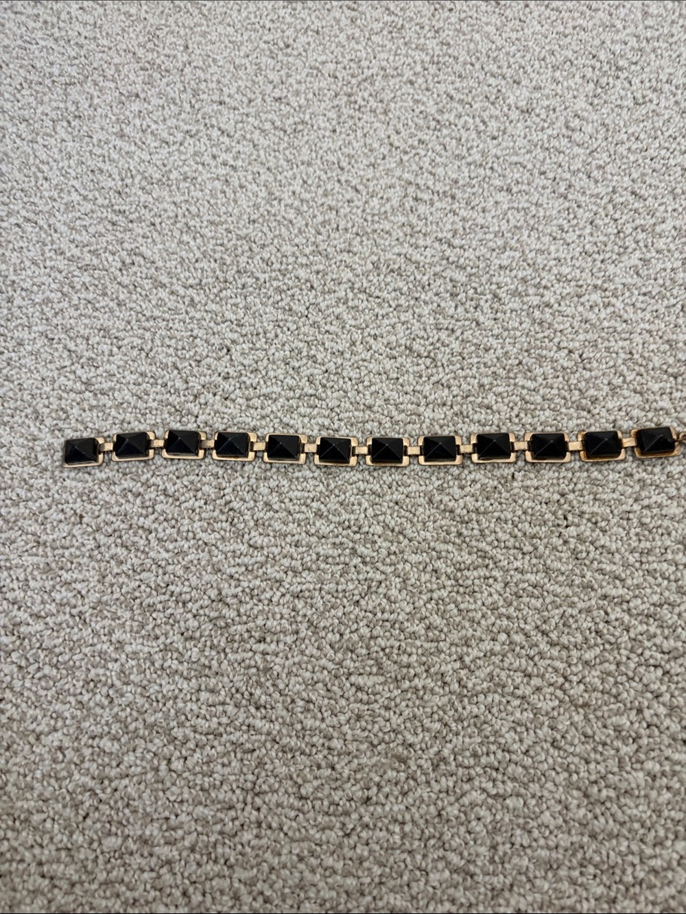 Gold Link Bracelet with Black Enamel Accents